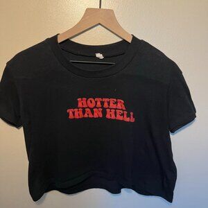 Black Hotter Than Hell Crop Top